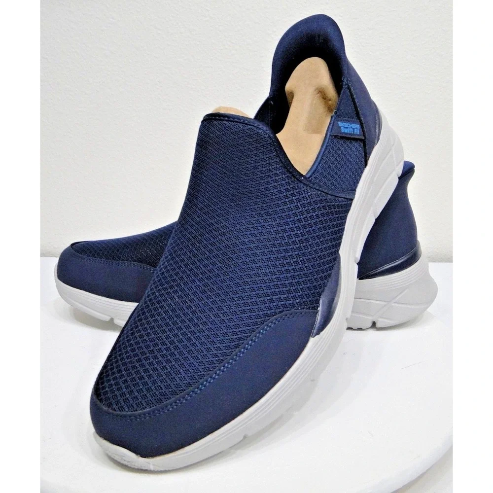 Skechers Equalizer Swift Fit Mens 13 Navy NEW in box Hands Free Slip‎ On 16997S